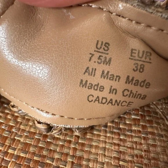 Sam Edelman Woven Raffia Platform Slides Beaded‎ Details Espadrille 7.5 Sandals - Picture 3 of 6